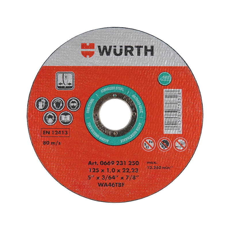 Wurth Cutting Disk Stainless Steel Green